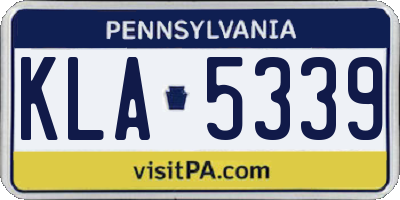 PA license plate KLA5339