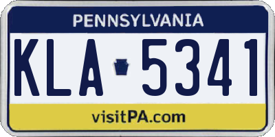 PA license plate KLA5341