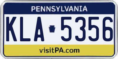 PA license plate KLA5356
