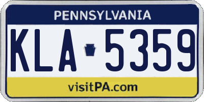 PA license plate KLA5359