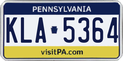 PA license plate KLA5364