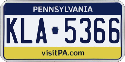 PA license plate KLA5366