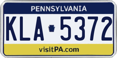 PA license plate KLA5372