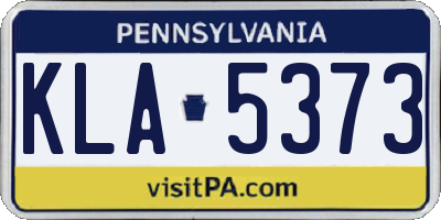 PA license plate KLA5373
