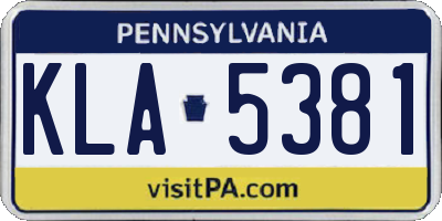 PA license plate KLA5381