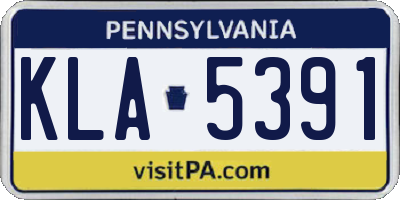 PA license plate KLA5391