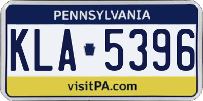 PA license plate KLA5396