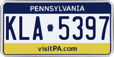 PA license plate KLA5397