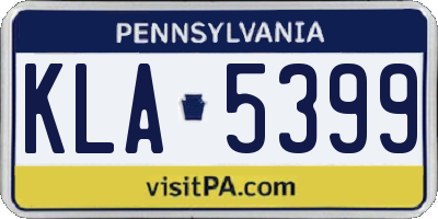 PA license plate KLA5399