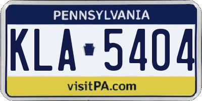 PA license plate KLA5404