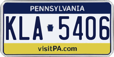PA license plate KLA5406