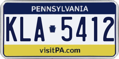PA license plate KLA5412