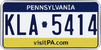 PA license plate KLA5414