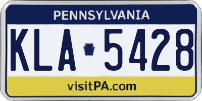 PA license plate KLA5428