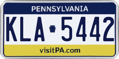 PA license plate KLA5442