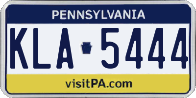 PA license plate KLA5444