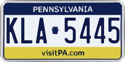 PA license plate KLA5445