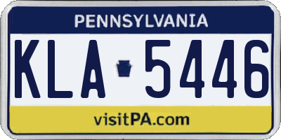 PA license plate KLA5446