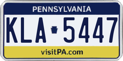 PA license plate KLA5447