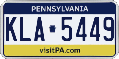 PA license plate KLA5449