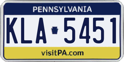 PA license plate KLA5451