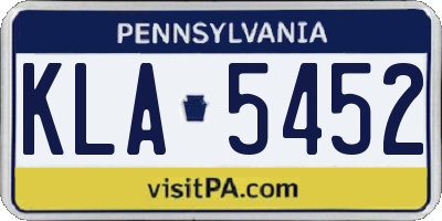 PA license plate KLA5452