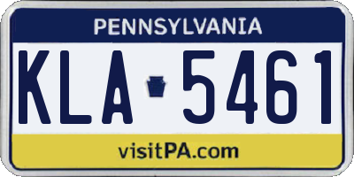 PA license plate KLA5461