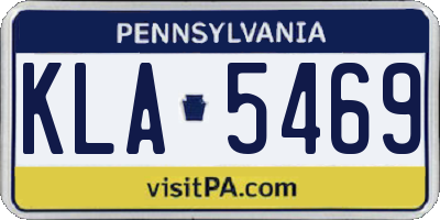 PA license plate KLA5469