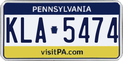 PA license plate KLA5474