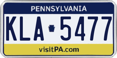 PA license plate KLA5477