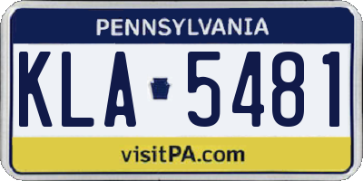 PA license plate KLA5481