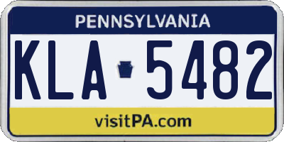 PA license plate KLA5482