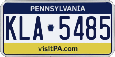 PA license plate KLA5485