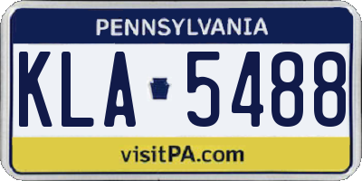 PA license plate KLA5488