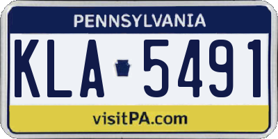 PA license plate KLA5491