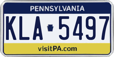 PA license plate KLA5497