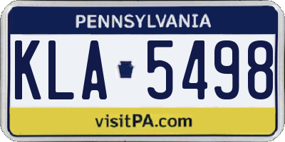 PA license plate KLA5498