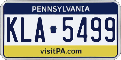 PA license plate KLA5499