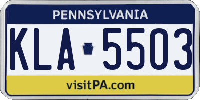PA license plate KLA5503