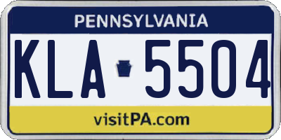 PA license plate KLA5504