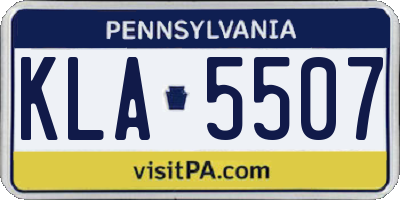 PA license plate KLA5507