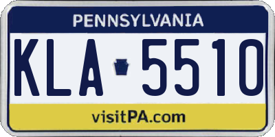 PA license plate KLA5510