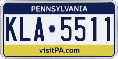 PA license plate KLA5511