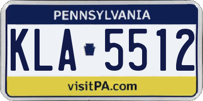PA license plate KLA5512