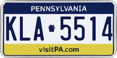 PA license plate KLA5514