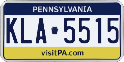 PA license plate KLA5515
