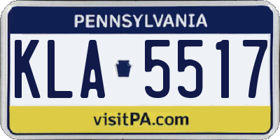 PA license plate KLA5517