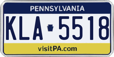 PA license plate KLA5518