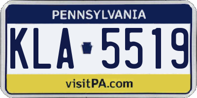 PA license plate KLA5519