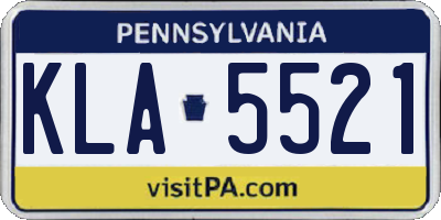PA license plate KLA5521